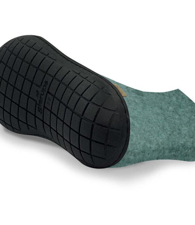 GLERUPS wollen pantoffels LAARS NORTH SEA RUBBER BLACK