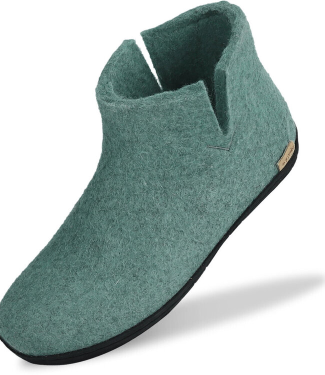 GLERUPS wollen pantoffels LAARS NORTH SEA RUBBER BLACK