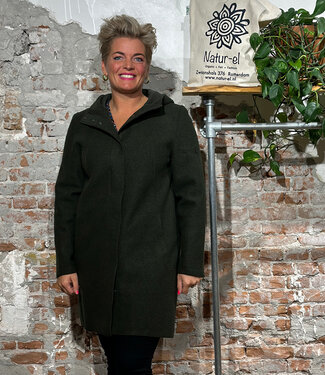 LangerChen LANGERCHEN wollen parka jas RISANA OLIVE