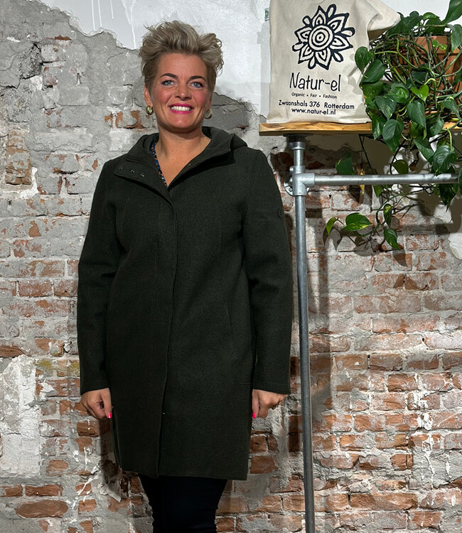 LANGERCHEN wollen parka jas RISANA OLIVE