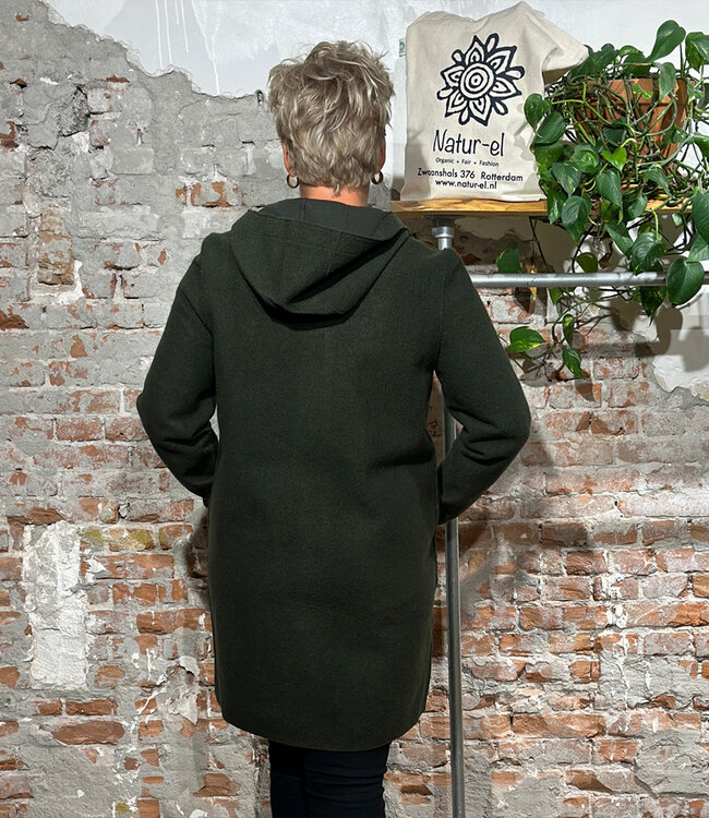 LANGERCHEN wollen parka jas RISANA OLIVE