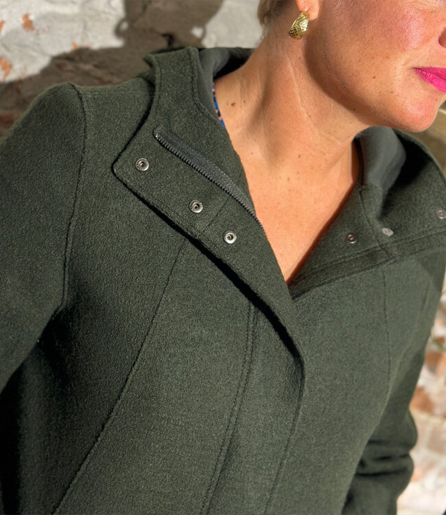 LANGERCHEN wollen parka jas RISANA OLIVE