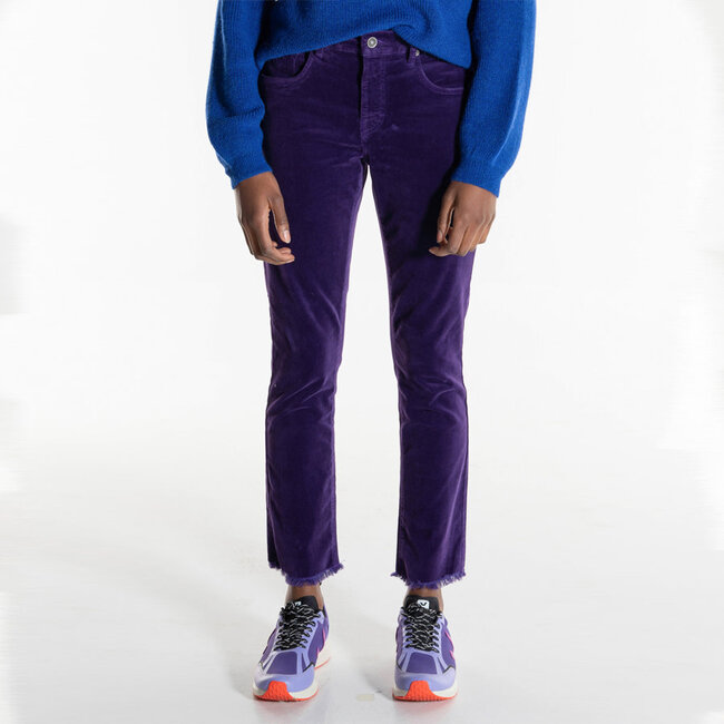 ALMA & LOVIS velvet broek CARI PURPLE biologisch katoen