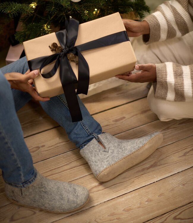 GLERUPS wollen sloffen pantoffels LAARS GRIJS