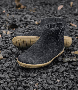 Glerups GLERUPS wollen sloffen pantoffels CHARCOAL RUBBER HONEY