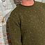 Wollen trui OLIVE van pure merino FISHERMAN OUT OF IRELAND