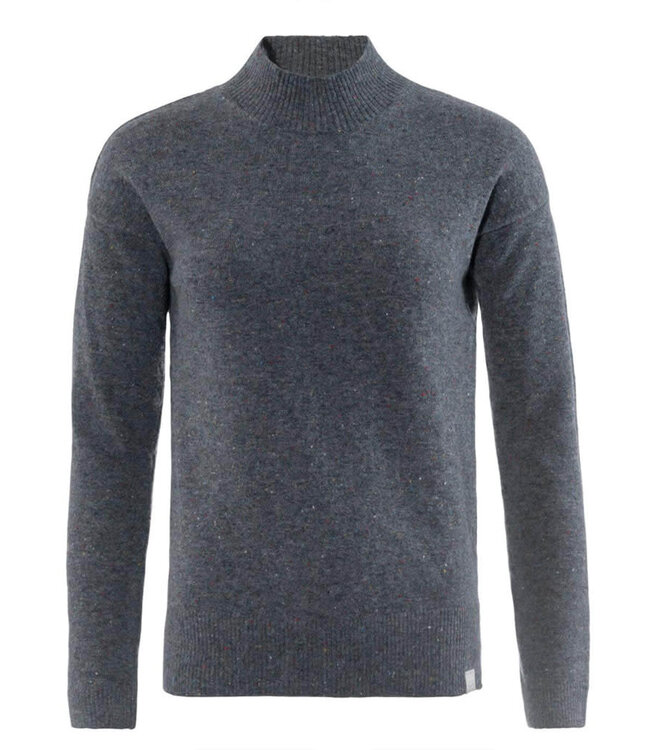 LIVING CRAFTS Wollen trui met col LAINA SMOKE