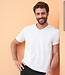 LIVING CRAFTS shirt WIT BASIC DUO V-hals biologisch katoen