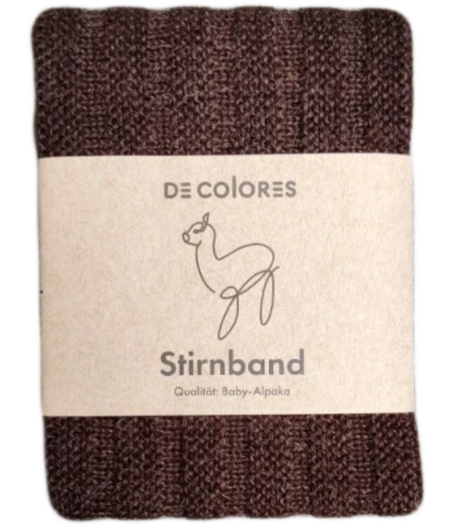 DE COLORES oorwarmers hoofdband 100% alpaca MOKKA 28