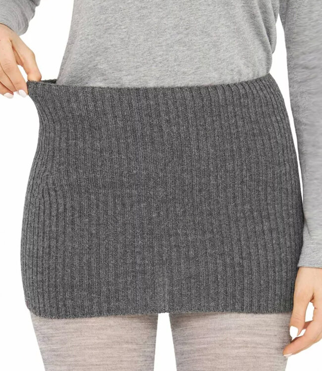 DE COLORES nierwarmer RIB van 100% alpaka ZWART 15