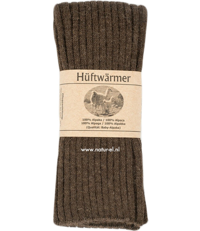 DE COLORES nierwarmer RIB van 100% alpaka MOKKA 28