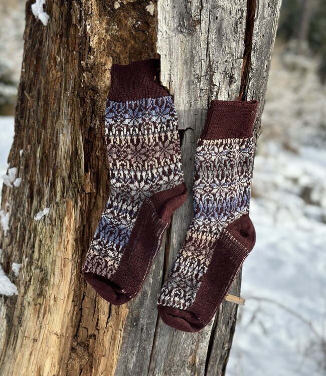 HIRSCH Noorse pure wollen sokken 030 32 STARRY NIGHT