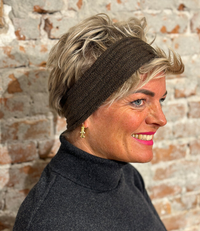 DE COLORES oorwarmers hoofdband 100% alpaca MOKKA 28