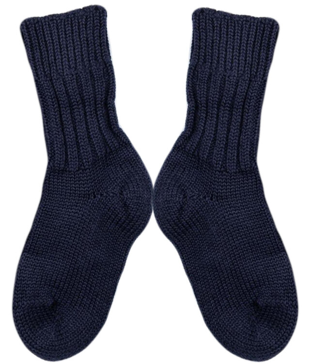 HIRSCH dikke wollen sokken effen DIK 191 07 MARINE