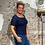 LANIUS rib shirt met korte mouw  MILA NIGHT modal en katoen