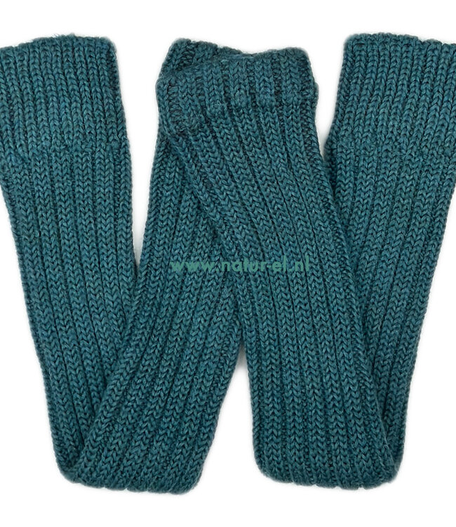HIRSCH NATUR lange wollen beenwarmers PETROL 033 21- 50 cm