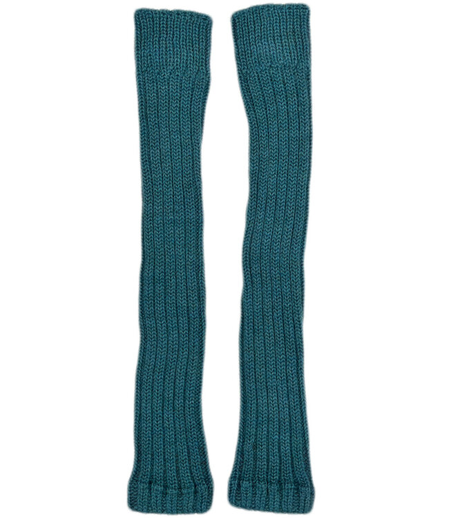 HIRSCH NATUR lange wollen beenwarmers PETROL 033 21- 50 cm