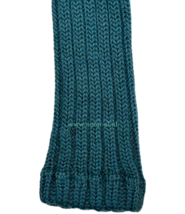 HIRSCH NATUR lange wollen beenwarmers PETROL 033 21- 50 cm