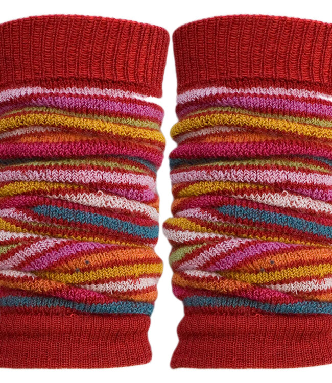 HIRSCH NATUR lange wollen beenwarmers REGENBOOG ROOD 115E  31