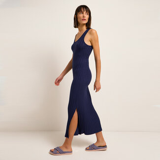 Lanius LANIUS maxi rib jurk GINA NIGHT modal  en biologisch katoen