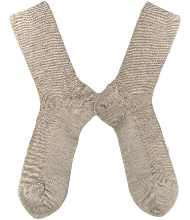 GRODO dunne wollen sokken effen BRUIN MELANGE