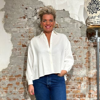 Living Crafts TRUE STORY oversized blouse BELINE WHITE biologisch katoen