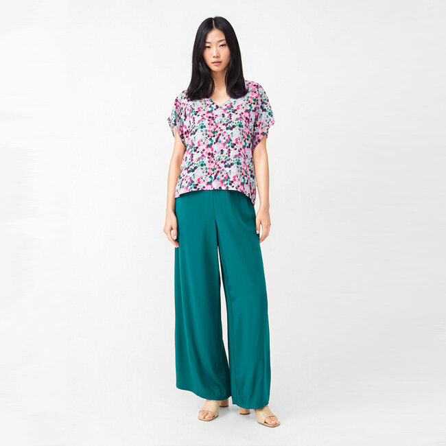 GIVN wijde pantalon broek MARLEEN GREEN ecovero