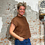 Linnen blouse met opstaande kraag ASTER TIRAMISU