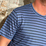 Gestreept Linnen t-shirt NIELS BLUE STRIPE kca