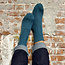 Hirsch Natur Hirsch Natur wollen sokken effen dik  PETROL 191 21