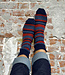 HIRSCH pure wollen sokken gestreept ROOD BLAUW 067 197