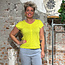 Alma & Lovis ALMA LOVIS pure linnen v-hals shirt FLAME LEMON