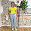 ALMA LOVIS pure linnen v-hals shirt FLAME LEMON