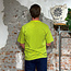 BRAVA gestreept oversized t-shirt LIME biologisch katoen