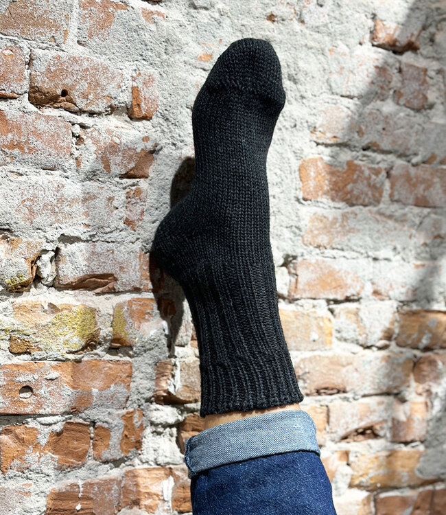 HIRSCH dikke wollen sokken effen DIK 191 12 ANTRACIET