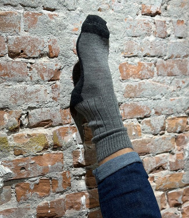 HIRSCH NATUR pure wollen wandel sokken TREKKIES GRIJS 050 12