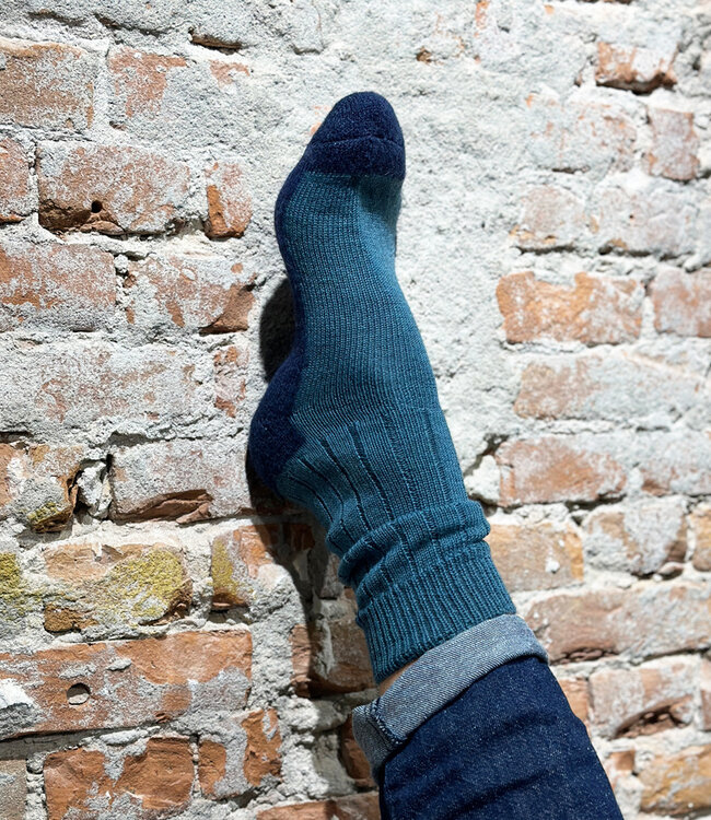 HIRSCH NATUR pure wollen wandel sokken TREKKIES PETROL 050 180