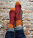 Hirsch Natur HIRSCH NATUR  wollen sokken gestreept ROZE MANGO 015E 186