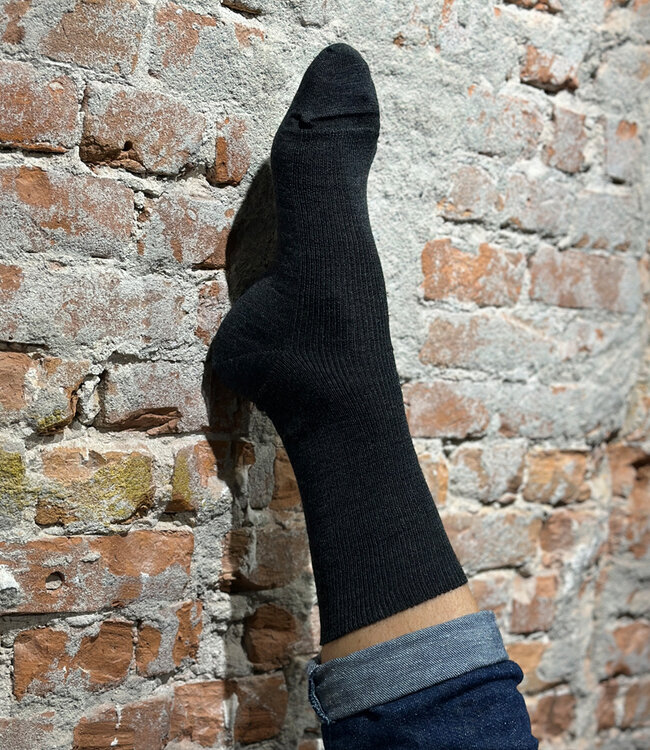 GRODO dunne wollen sokken effen ANTRACIET