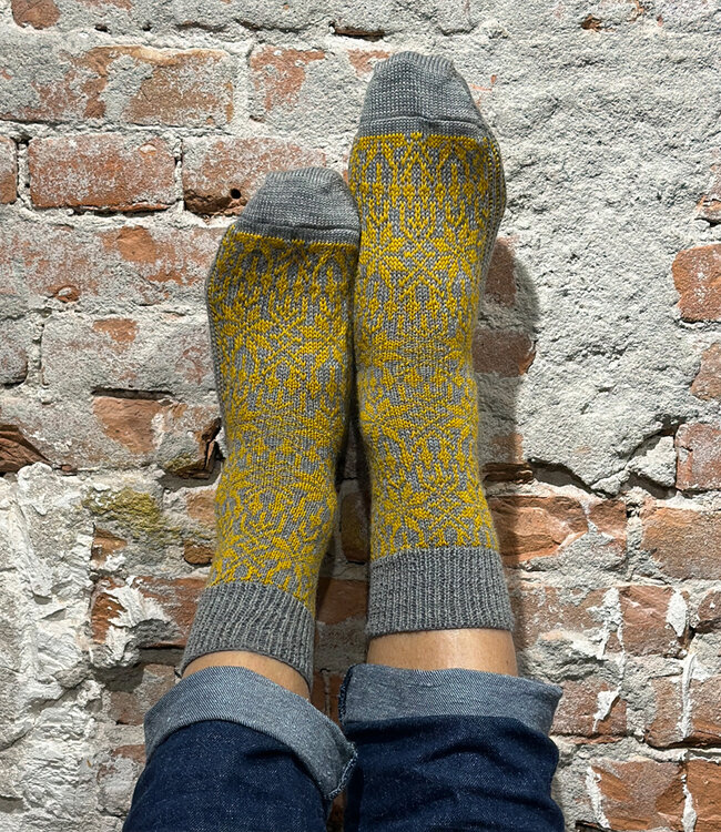 Hirsch Natur Noorse wollen sokken GRIJS OKER 030 210