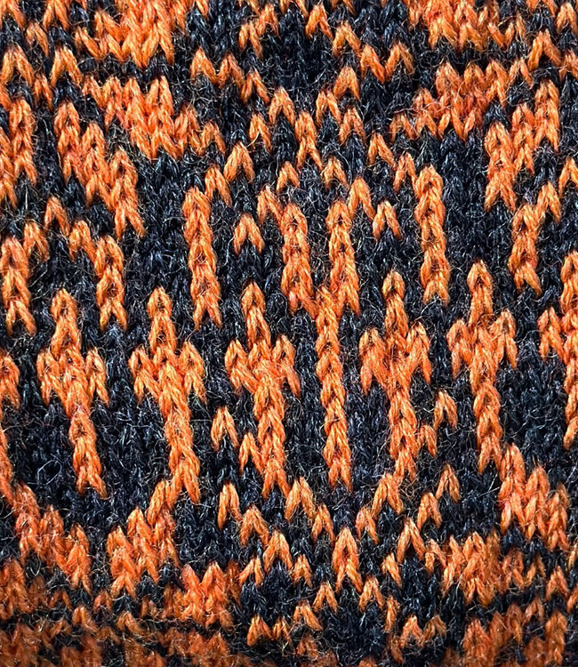 HIRSCH Noorse pure wollen sokken ANTRACIET ORANJE 030 42