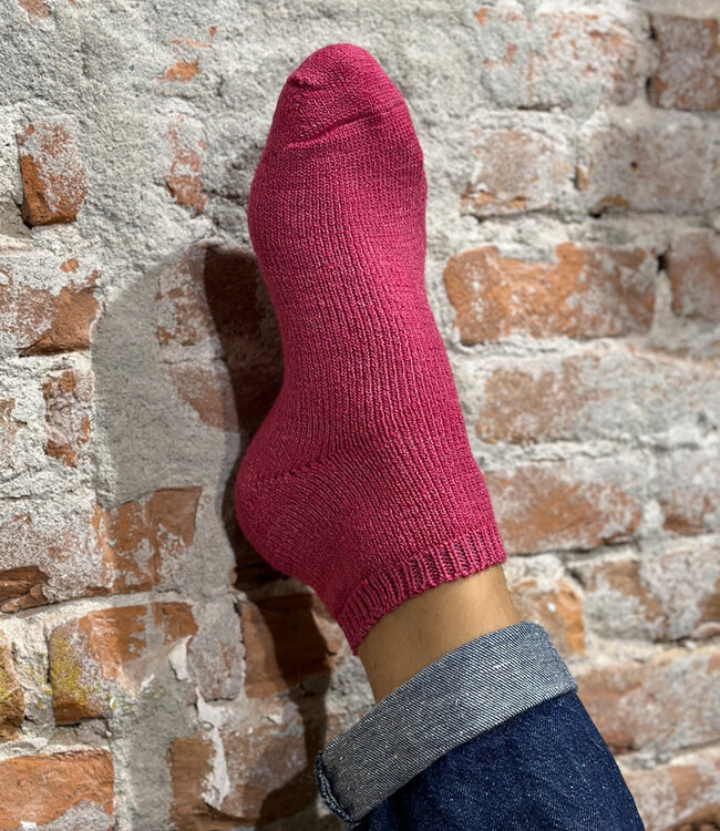 HIRSCH bed yoga sokken 70% wol 30% zijde ELIA ROZE 028 188