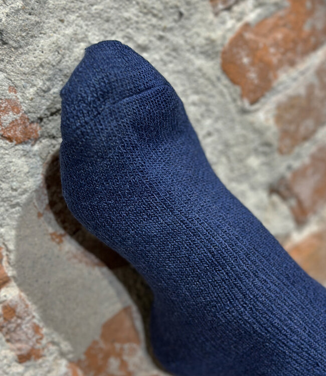 HIRSCH bed yoga sokken 70% wol 30% zijde ELIA BLAUW 028 08