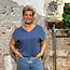 GIVN blouse top met v-hals RUBY STEEL BLUE van ecovero