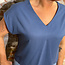 GIVN blouse top met v-hals RUBY STEEL BLUE van ecovero