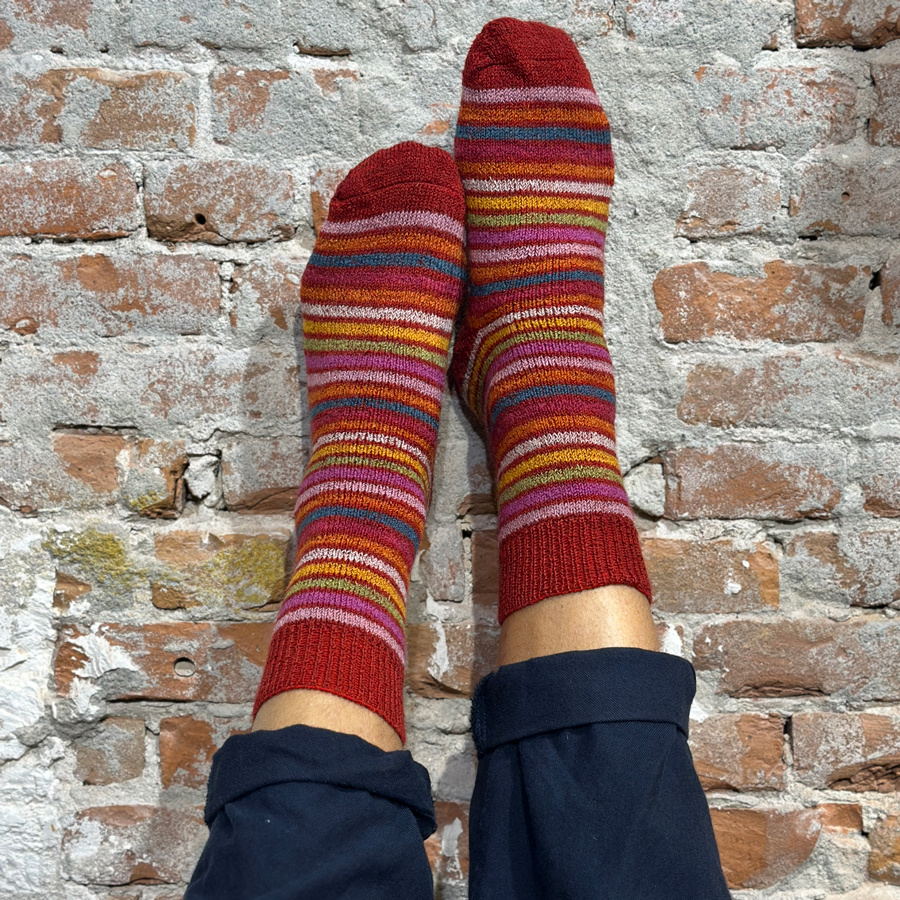 Gestreepte wollen sokken van Hirsch Natur – vrolijk, warm en 100% wol