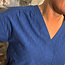 MADNESS v-hals blouse top DOBBY NAVY biologisch katoen