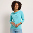 Lanius LANIUS hennep shirt met waterval hals JEZEBEL AQUA