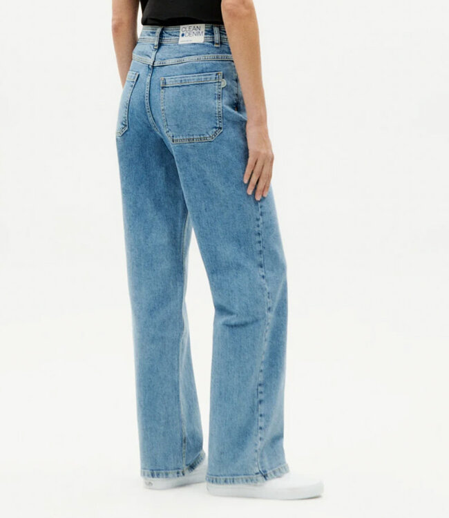 THINKING MU wijde spijkerbroek THERESA CLEAN DENIM
