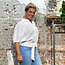 KOMODO wijde blouse BRODERIE WHITE met pofmouw